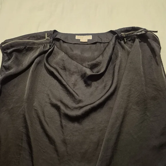 Michael Michael Kors 2X blouse black sleeveless matching fabric belt. VGUC - Picture 2 of 8